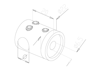 12mm Crossbar Holders - Model 2112 - Connector CAD Drawing